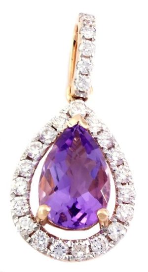 0.24 Carats 18K Rose Gold Diamond Pendant