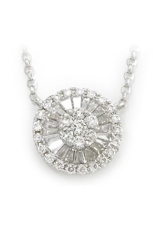0.30 Cts 18K White Gold Diamond Necklace