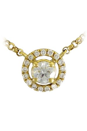 0.38 Ct Diamond Pendant With Necklace Attached