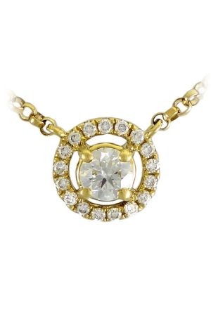 Collar de diamantes de oro amarillo de 0.38 quilates