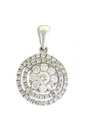 Pendentif avec diamant en or blanc 0.43 carats