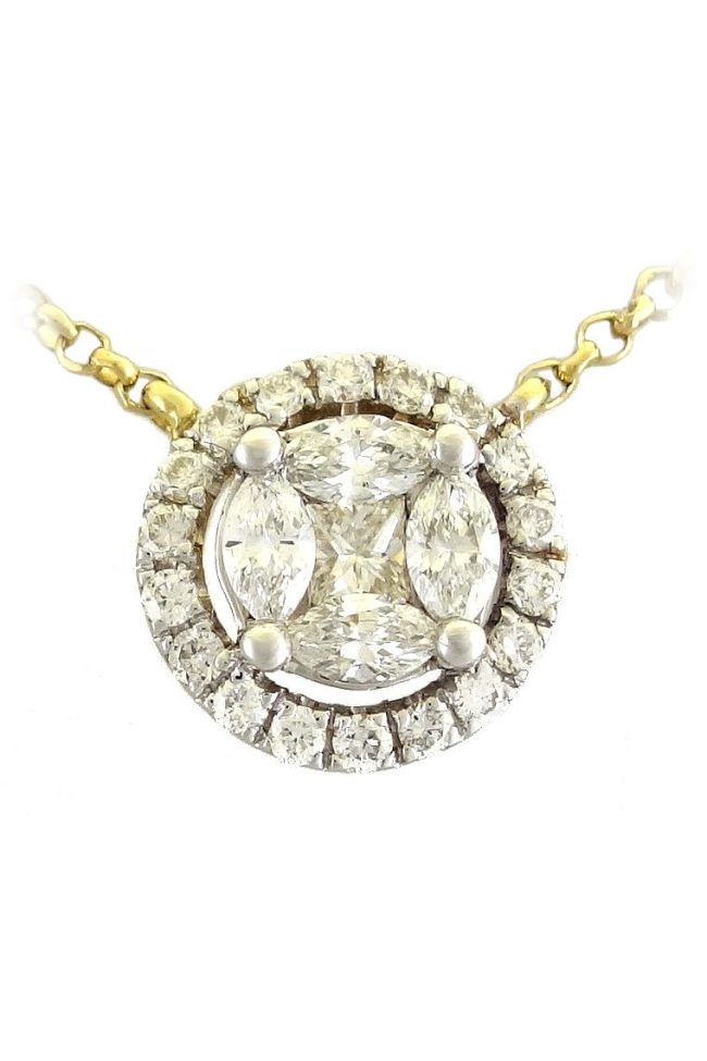 Collar de diamantes de oro amarillo de 0.40 quilates