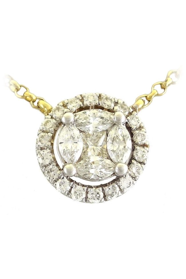 Collier en or jaune avec diamants de 0.40 carat