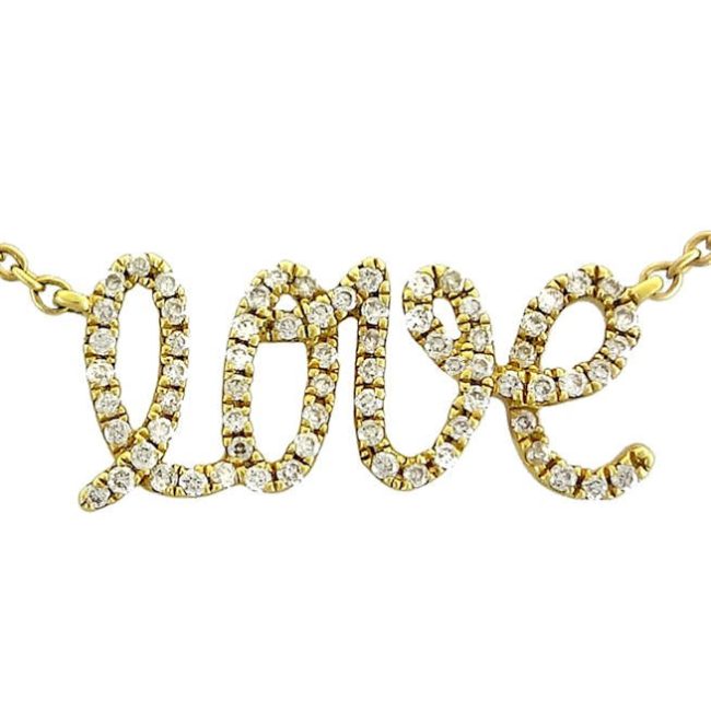 Collar de diamantes de oro amarillo de 0.17 quilates