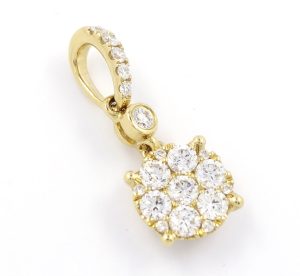 0.41 Ct 18K Yellow Gold Diamond Pendant