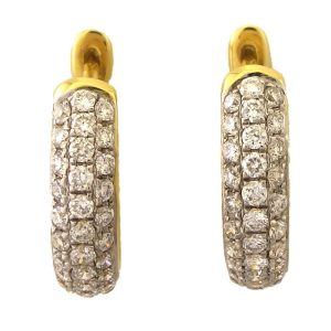 Pavé Setting 18K Yellow Gold Diamond Earrings