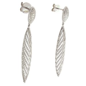 Boucles d’oreilles en or blanc et diamants de 1.14 carat