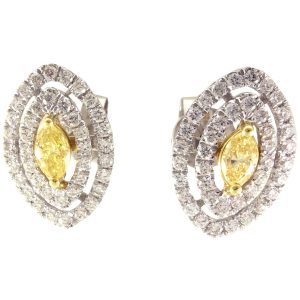 Boucles d’oreilles en or blanc et diamants de 0.81 carat