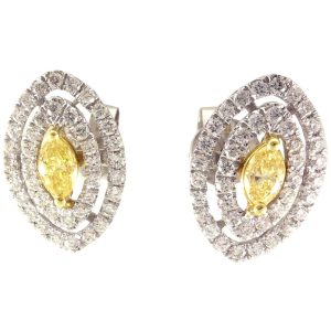 0.81 Ct 18K White Gold Diamond Earrings