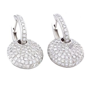 Pendientes de diamantes de oro blanco de 1.90 quilates