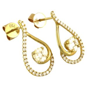 Boucles d’oreilles en or jaune et diamants de 0.74 carat