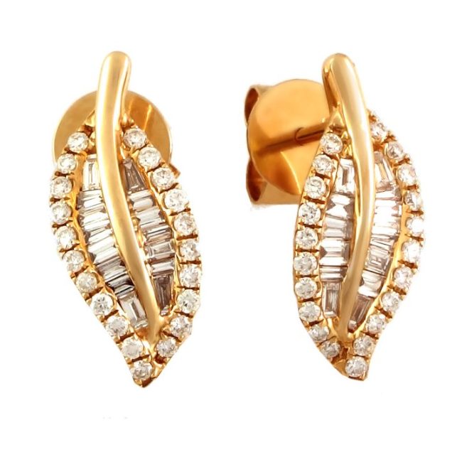 Boucles d’oreilles en or rose et diamants de 0.29 carat