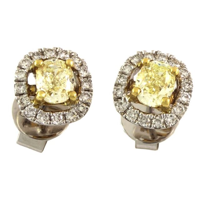 Pendientes de diamantes de oro blanco de 0.76 quilates