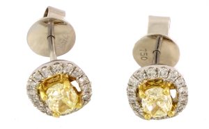 0.76 Carats Fancy Colored Diamond Earrings