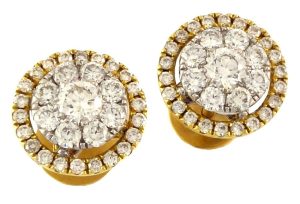 Boucles d’oreilles en or jaune et diamants de 0.80 carat