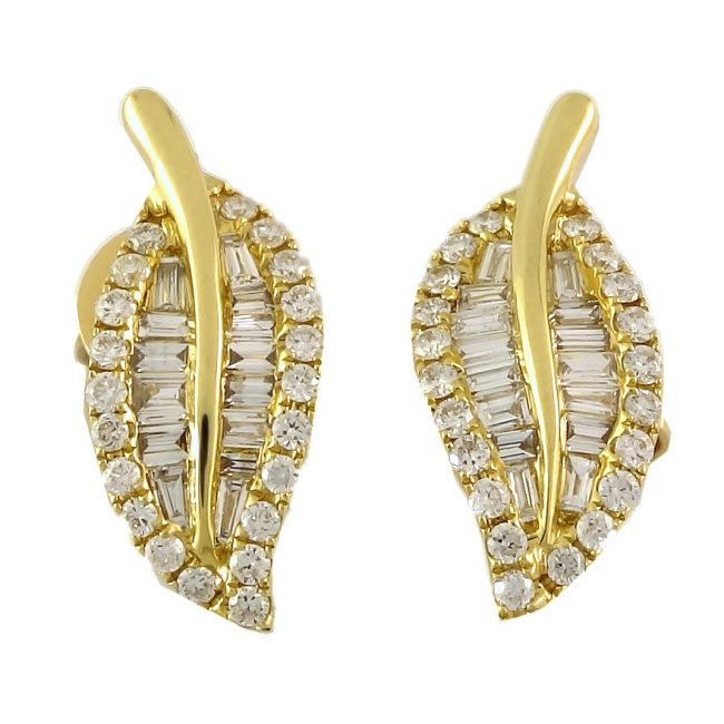 Pendientes de diamantes de oro amarillo de 0.29 quilates