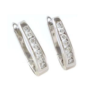 18K White Gold 0.26 Ct Diamond Earrings