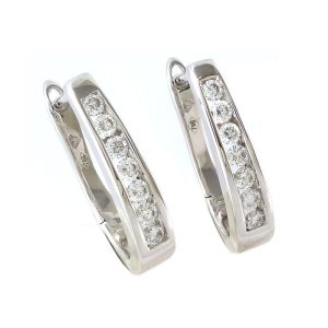 Brincos de diamante de ouro branco de 0.26 quilates