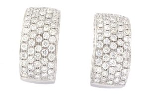 1.95 Carats 18k White Gold Latch Back Diamond Earrings