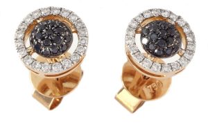 Rose Gold Black Diamonds 0.30 Carats Diamond Earrings
