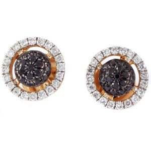 Rose Gold Black Diamonds 0.30 Carats Diamond Earrings