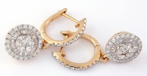 0.67 Ct 18k Rose Gold Diamond Earrings