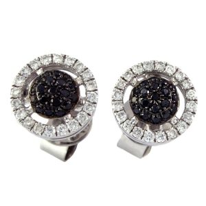 White Gold With Black Diamonds 0.30 Ct Diamond Earrings