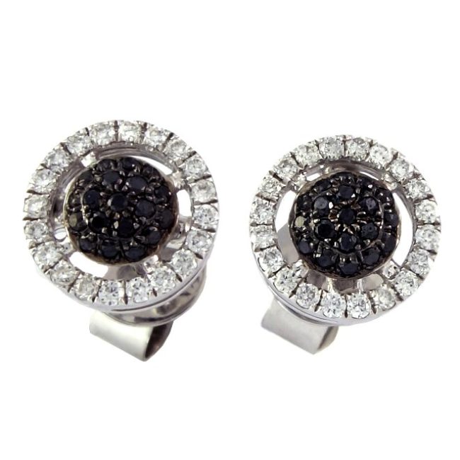 White Gold With Black Diamonds 0.30 Ct Diamond Earrings