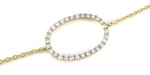 Oval Shaped 18K Gold 0.16 Ct Diamond Bracelet