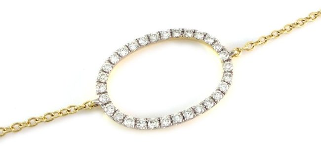 Pulseira de diamante de ouro amarelo de 0.16 quilate