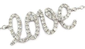 18K White Gold Love Diamond Bracelet