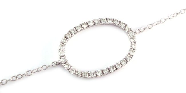 The Oval Shaped 0.15 Ct Diamond Bracelet in White Gold