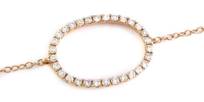 The Oval Shaped 0.16 Ct Rose Gold Diamond Bracelet