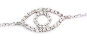 Pulsera de diamantes de oro blanco de 0.08 quilates