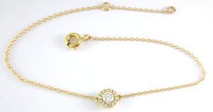 Pulsera de diamantes de oro blanco de 0.19 quilates