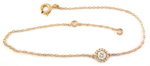 Pulsera de diamantes de oro rosa de 0.19 quilates