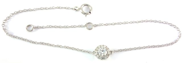 Pulsera de diamantes de oro blanco de 0.19 quilates