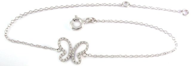 The White Gold Butterfly Outline Diamond Bracelet