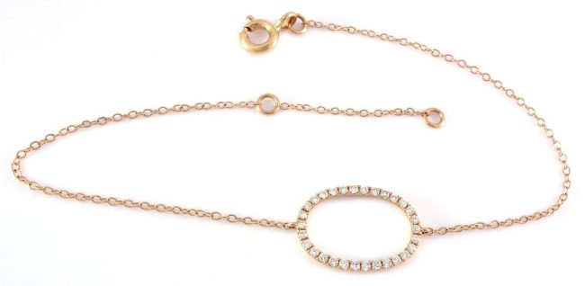 The Oval Shaped 0.16 Ct Rose Gold Diamond Bracelet