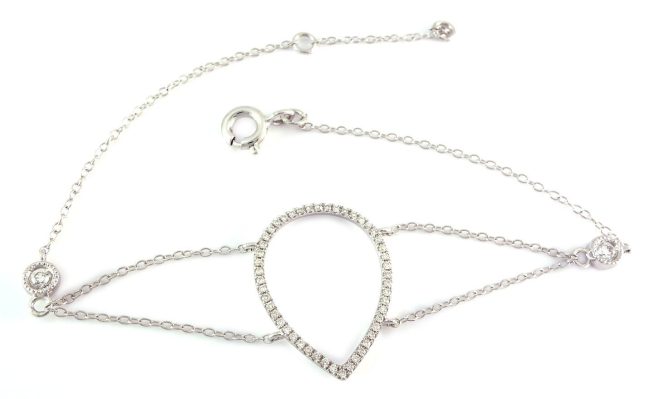 Pulsera de diamantes de oro blanco de 0.16 quilates