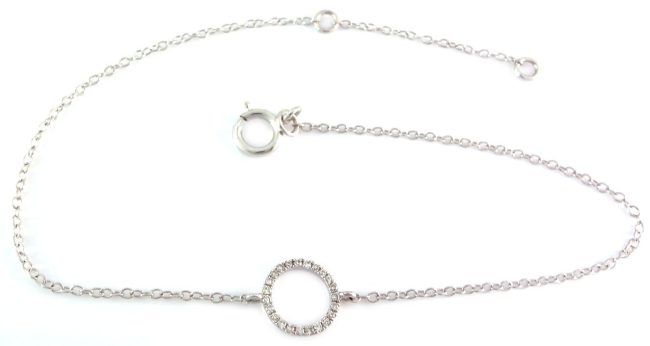 Pulsera de diamantes de oro blanco de 0.06 quilates