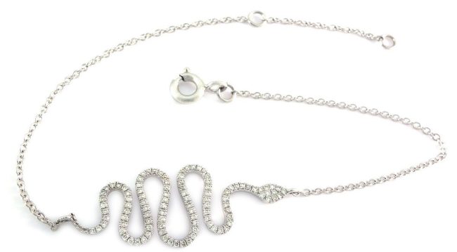 Pulsera de diamantes de oro blanco de 0.22 quilates