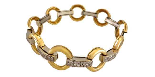 1.42 karaat geelgouden diamanten armband