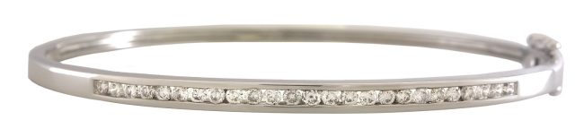 0.46 Cts 18K White Gold Solid Diamond Bracelet