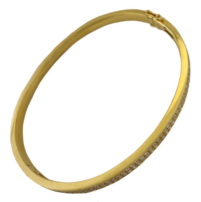 Pulseira de diamante de ouro amarelo de 3.2 quilates