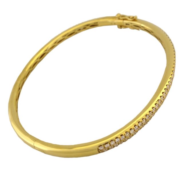 1.20 Cts 18K Yellow Gold Solid Diamond Bracelet