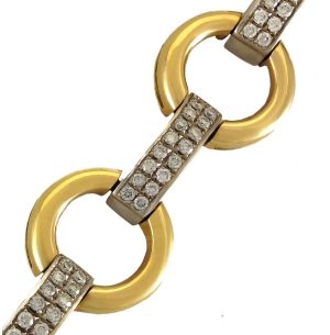 Bracelete de Diamante de Ouro Amarelo 1,42 Carats