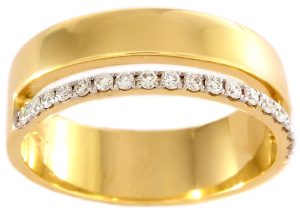 0.16 karaat geelgouden diamanten ring