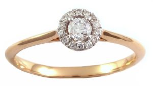 18K Rose Gold Diamond Ring with 0.15 Cts Diamonds