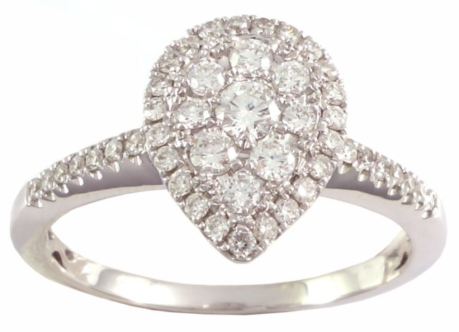 0.46 karaat witgouden diamanten ring